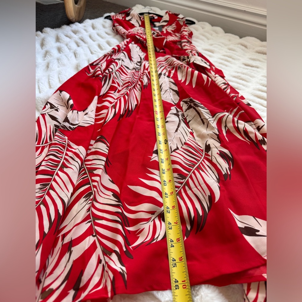 QED Red Leaf Print Maxi Dress - Picture 9 of 11
